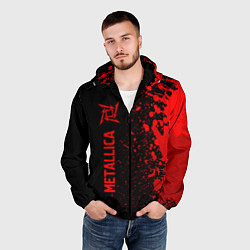 Ветровка с капюшоном мужская Metallica - red gradient по-вертикали, цвет: 3D-черный — фото 2