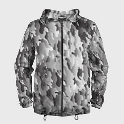 Ветровка с капюшоном мужская Монохромный камуфляж, цвет: 3D-черный