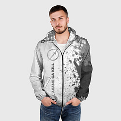 Ветровка с капюшоном мужская Akame ga Kill - white gradient по-вертикали, цвет: 3D-черный — фото 2