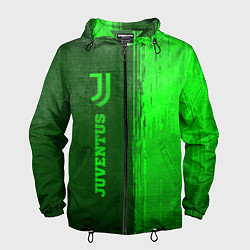 Ветровка с капюшоном мужская Juventus - green gradient по-вертикали, цвет: 3D-черный