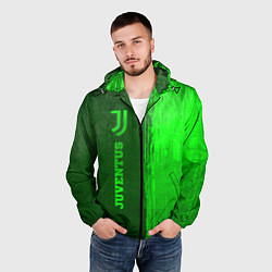 Ветровка с капюшоном мужская Juventus - green gradient по-вертикали, цвет: 3D-черный — фото 2