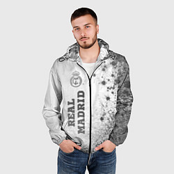 Ветровка с капюшоном мужская Real Madrid - white gradient по-вертикали, цвет: 3D-черный — фото 2