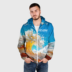Ветровка с капюшоном мужская Все дуреют с этого моря пива, цвет: 3D-белый — фото 2