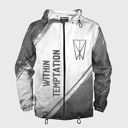 Ветровка с капюшоном мужская Within Temptation - white gradient вертикально, цвет: 3D-черный