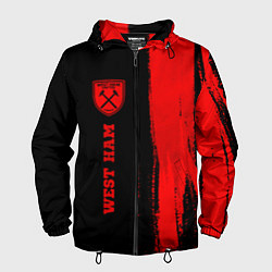 Ветровка с капюшоном мужская West Ham - red gradient по-вертикали, цвет: 3D-черный
