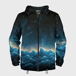Мужская ветровка Облака и черное небо текстура