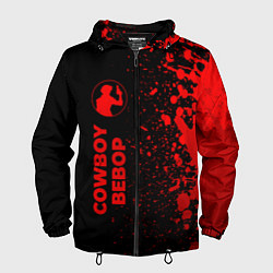 Ветровка с капюшоном мужская Cowboy Bebop - red gradient по-вертикали, цвет: 3D-черный