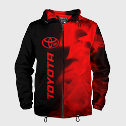 Ветровка с капюшоном мужская Toyota - red gradient по-вертикали, цвет: 3D-черный
