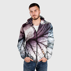 Ветровка с капюшоном мужская Раскрытый цветок, цвет: 3D-черный — фото 2