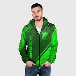 Ветровка с капюшоном мужская Hoffenheim - green gradient вертикально, цвет: 3D-черный — фото 2