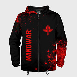 Ветровка с капюшоном мужская Manowar - red gradient вертикально, цвет: 3D-черный