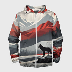 Мужская ветровка Лиса и красные горы