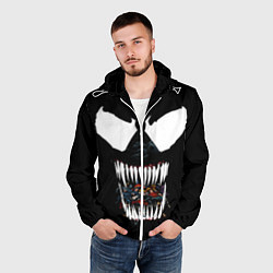 Ветровка с капюшоном мужская Веном жрет, цвет: 3D-белый — фото 2