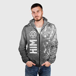 Ветровка с капюшоном мужская HIM - grey gradient по-вертикали, цвет: 3D-черный — фото 2