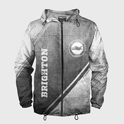 Ветровка с капюшоном мужская Brighton - grey gradient вертикально, цвет: 3D-черный