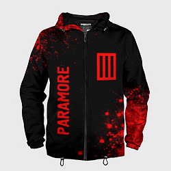 Ветровка с капюшоном мужская Paramore - red gradient вертикально, цвет: 3D-черный