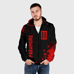 Ветровка с капюшоном мужская Paramore - red gradient вертикально, цвет: 3D-черный — фото 2