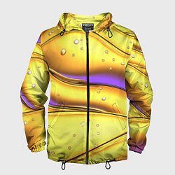 Мужская ветровка Золотые волны с фиолетовым свечением