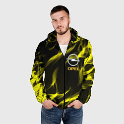 Ветровка с капюшоном мужская Opel огненный стиль, цвет: 3D-черный — фото 2