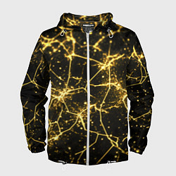 Мужская ветровка Золотистые пути на черном