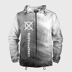Ветровка с капюшоном мужская CreepyPasta - grey gradient по-вертикали, цвет: 3D-черный