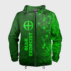 Ветровка с капюшоном мужская Blue Exorcist - green gradient по-вертикали, цвет: 3D-черный