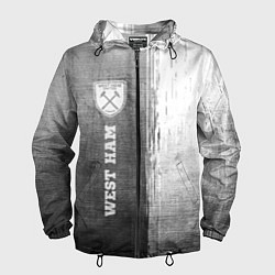 Ветровка с капюшоном мужская West Ham - grey gradient по-вертикали, цвет: 3D-черный