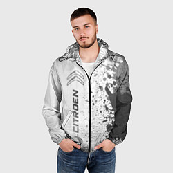 Ветровка с капюшоном мужская Citroen - white gradient по-вертикали, цвет: 3D-черный — фото 2