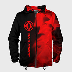 Ветровка с капюшоном мужская Dongfeng - red gradient по-вертикали, цвет: 3D-черный