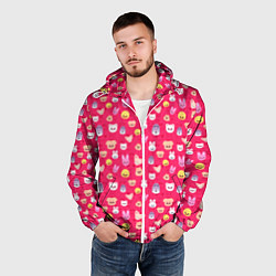 Ветровка с капюшоном мужская Skzoo pattern pink, цвет: 3D-белый — фото 2