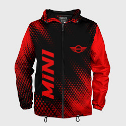 Ветровка с капюшоном мужская Mini - red gradient вертикально, цвет: 3D-черный