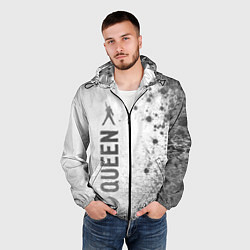 Ветровка с капюшоном мужская Queen - white gradient по-вертикали, цвет: 3D-черный — фото 2