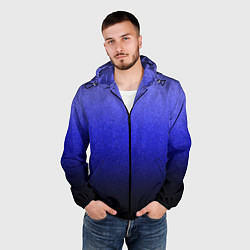 Ветровка с капюшоном мужская Градиент индиго из синего в чёрный, цвет: 3D-черный — фото 2
