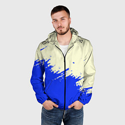 Ветровка с капюшоном мужская Color blue white, цвет: 3D-черный — фото 2
