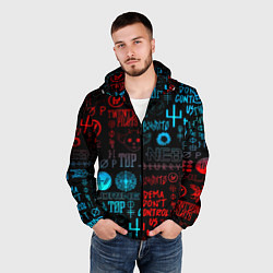 Ветровка с капюшоном мужская Twenty one pilots rock pattern, цвет: 3D-черный — фото 2