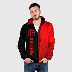 Ветровка с капюшоном мужская Pantera - red gradient по-вертикали, цвет: 3D-черный — фото 2