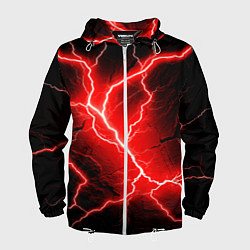 Ветровка с капюшоном мужская Lightning, цвет: 3D-белый