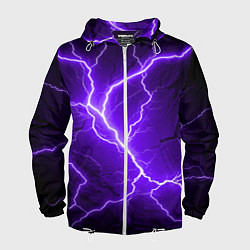 Ветровка с капюшоном мужская Color purple black, цвет: 3D-белый
