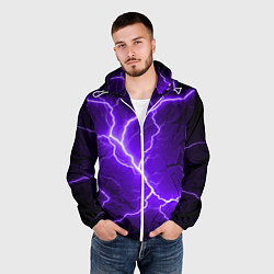 Ветровка с капюшоном мужская Color purple black, цвет: 3D-белый — фото 2