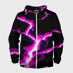 Ветровка с капюшоном мужская Color pink black, цвет: 3D-белый