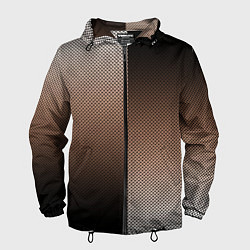 Ветровка с капюшоном мужская Чёрно-коричневый текстурный градиент пополам, цвет: 3D-черный