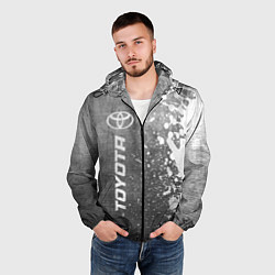 Ветровка с капюшоном мужская Toyota - grey gradient по-вертикали, цвет: 3D-черный — фото 2