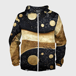 Мужская ветровка Золотая объемная абстракция - текстура