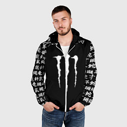 Ветровка с капюшоном мужская Monster energy japan symbol, цвет: 3D-белый — фото 2