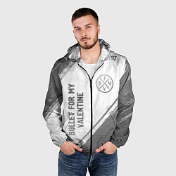 Ветровка с капюшоном мужская Bullet For My Valentine - white gradient вертикаль, цвет: 3D-черный — фото 2