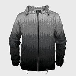 Мужская ветровка Градиент полосами тёмно-серый графитовый