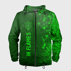 Ветровка с капюшоном мужская In Flames - green gradient по-вертикали, цвет: 3D-черный