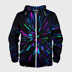 Ветровка с капюшоном мужская Neon rods, цвет: 3D-белый