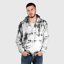 Ветровка с капюшоном мужская Color black and white, цвет: 3D-белый — фото 2