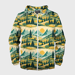 Мужская ветровка Горные пейзажи ретро стиль